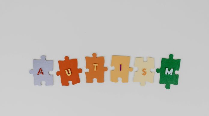 Supporting the Mental Health of Autistic Kids: What Every Parent Should Know graphic that has 6 puzzle pieces that states "autism" for mental health of autistic kids