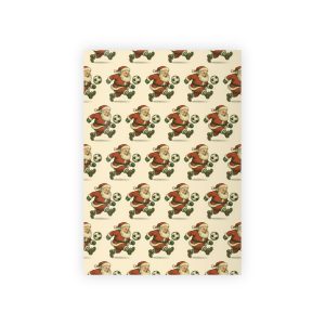 Festive Soccer Santa Gift Wrapping Paper Roll