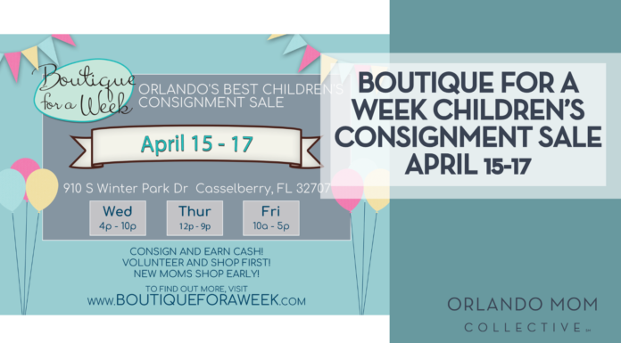 Boutique for a Week Children’s Consignment Sale Returns April 15–17