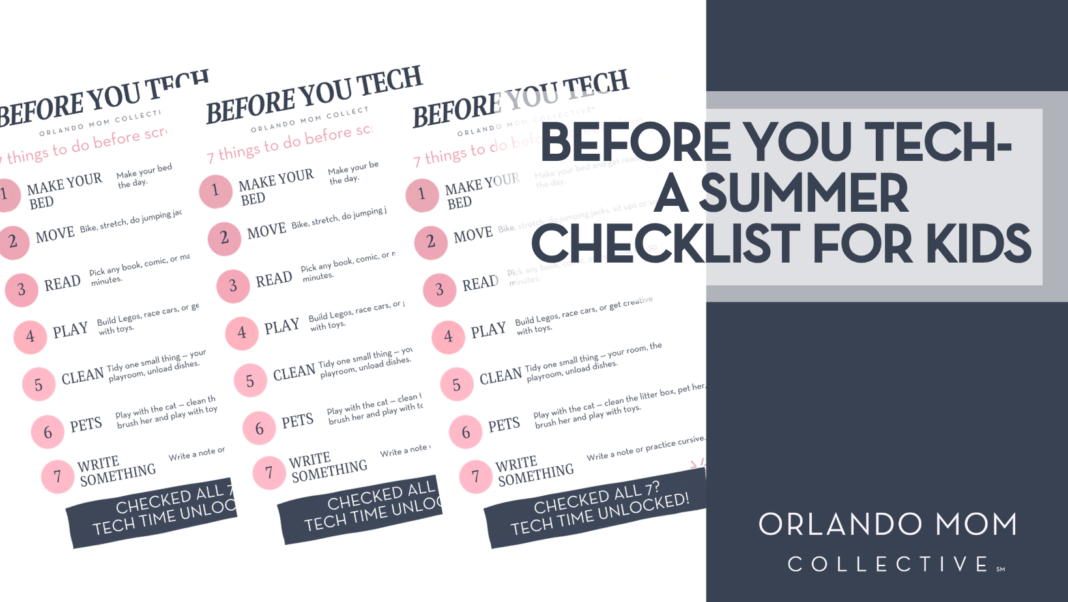 Before You tech- a summer checklist for kids